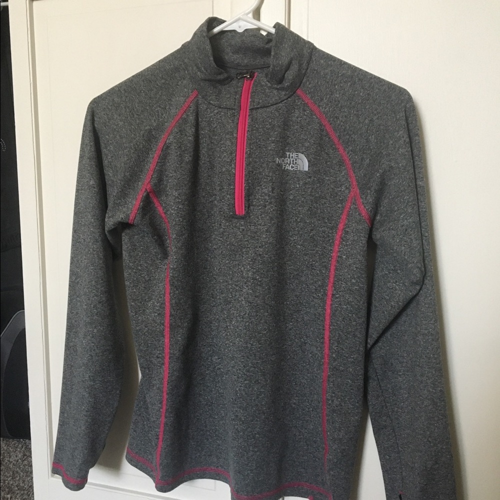 Gray and Pink Quarter Zip Jacket